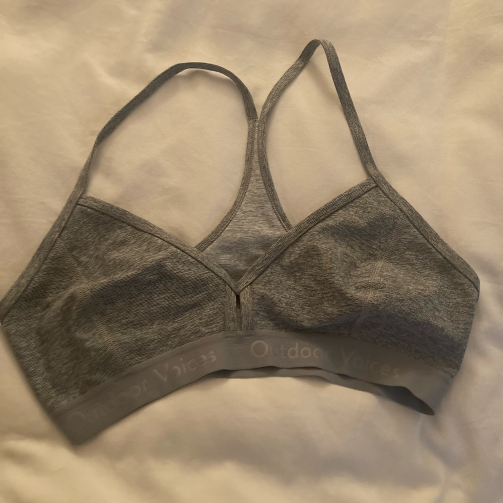 Outdoor voices gray bra